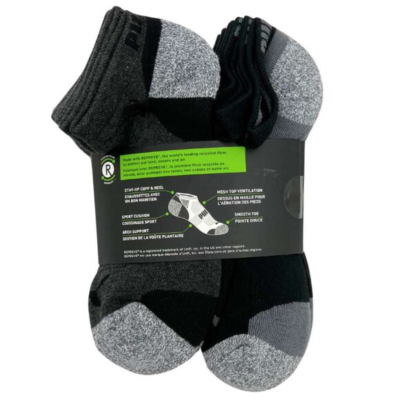 Puma Men's Grey & Black Low Cut Socks: 12 Pairs / Size 6-12 - Picture 2 of 2